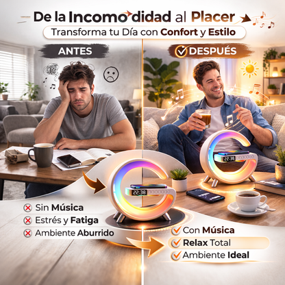 🔊 Mini altavoz Bluetooth 3 en 1 + cargador inalámbrico + lámpara LED 🔥