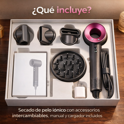 💨 Secador iónico + cabezal difusor + cabezal de aire delicado + cabezal para peinado + cabezal de secado rápido + cabezal alisador 🔥