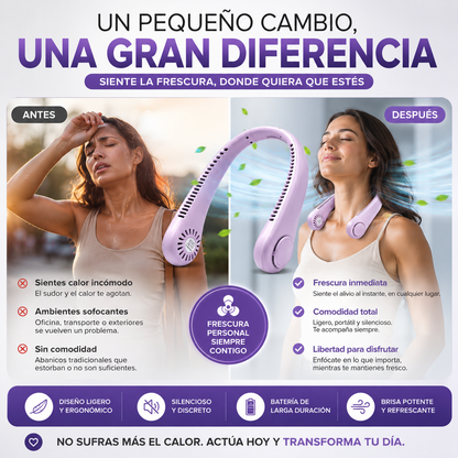 🔥 Ventilador de Cuello Portátil | ¡Di Adiós al Calor y Disfruta Frescura Instantánea! ❄️