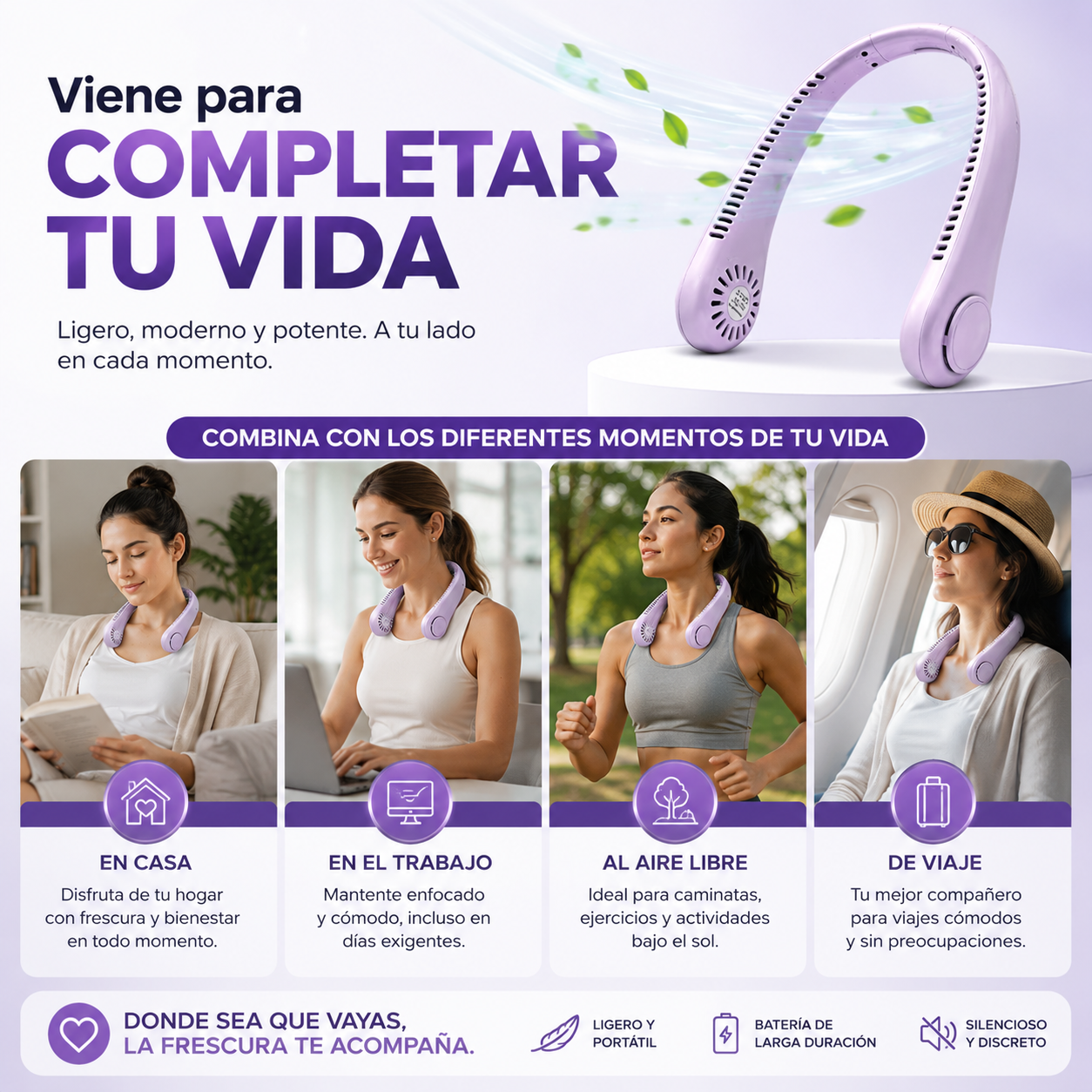 🔥 Ventilador de Cuello Portátil | ¡Di Adiós al Calor y Disfruta Frescura Instantánea! ❄️