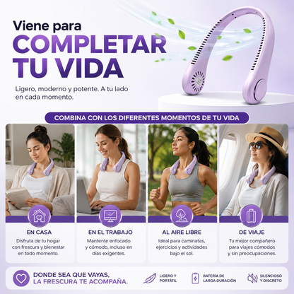 🔥 Ventilador de Cuello Portátil | ¡Di Adiós al Calor y Disfruta Frescura Instantánea! ❄️