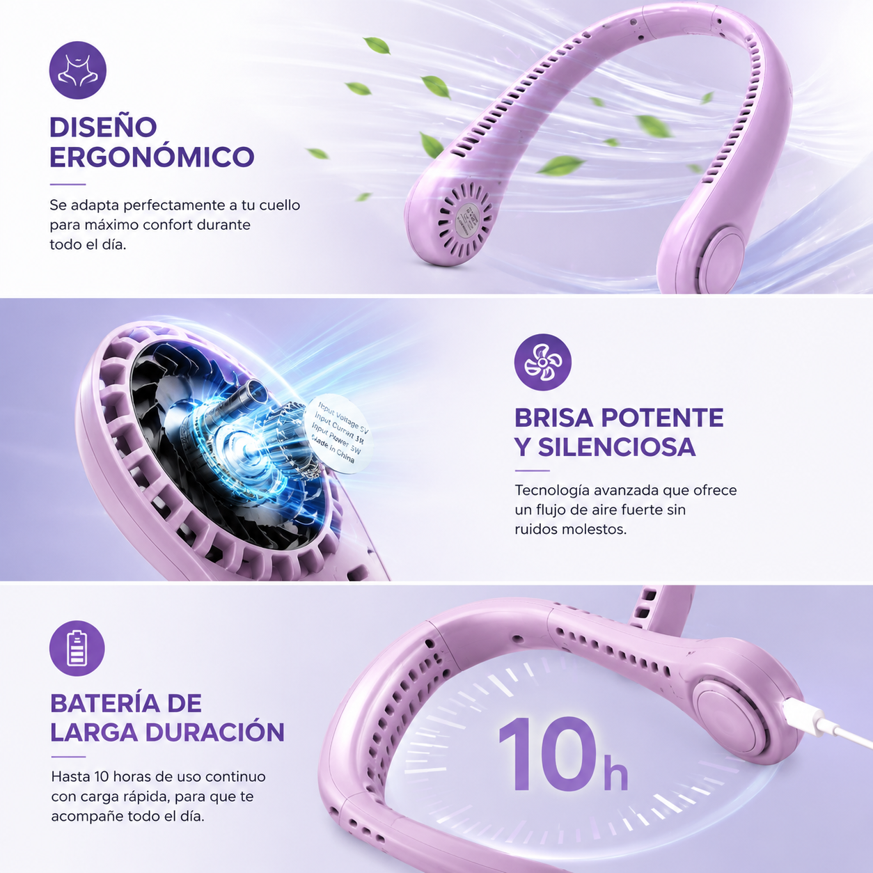🔥 Ventilador de Cuello Portátil | ¡Di Adiós al Calor y Disfruta Frescura Instantánea! ❄️