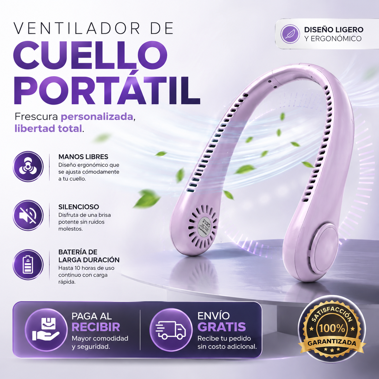 🔥 Ventilador de Cuello Portátil | ¡Di Adiós al Calor y Disfruta Frescura Instantánea! ❄️