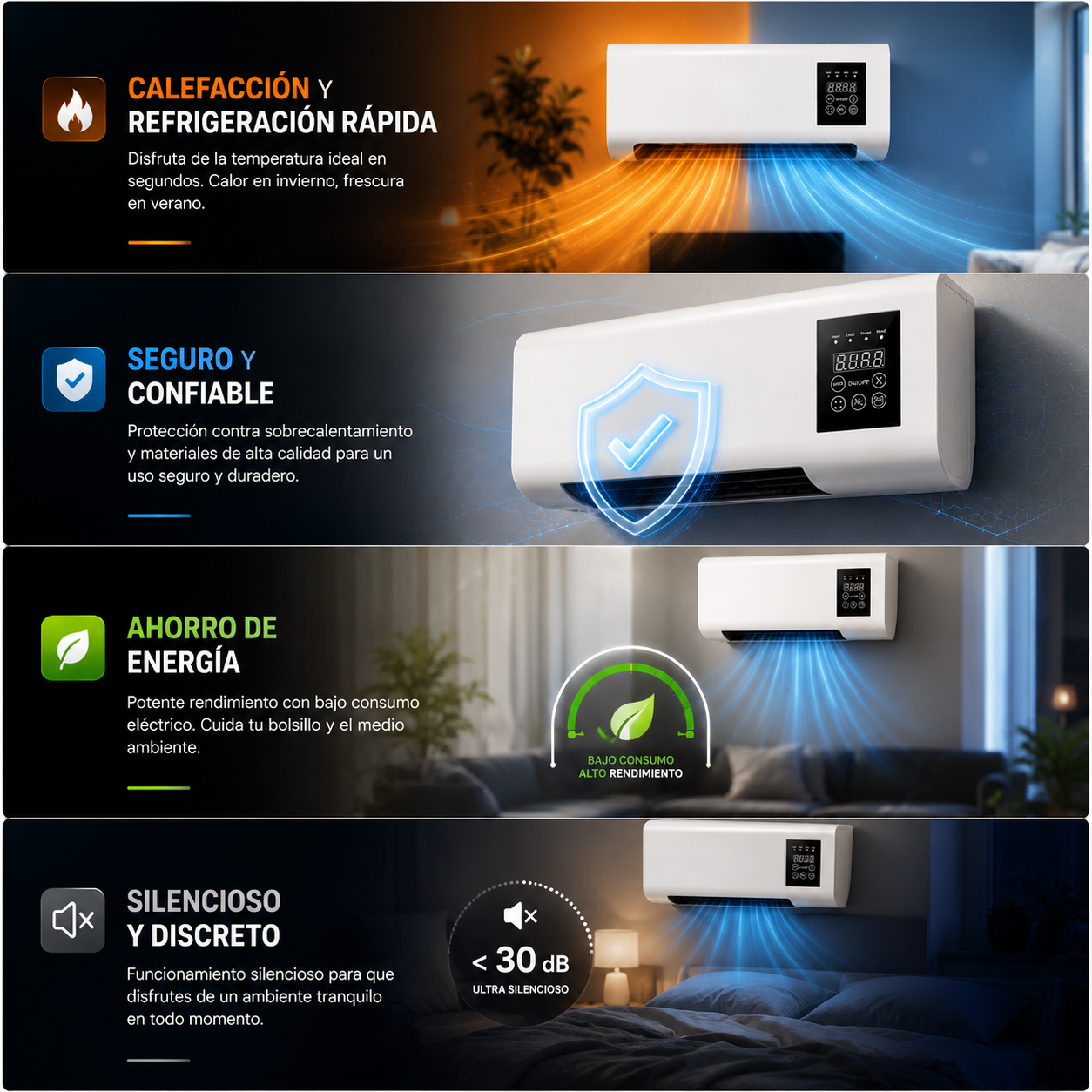 🚨 Mini aire acondicionado portátil 2 en 1 | Calor en invierno, frescura en verano. ¡Confort instantáneo todo el año! ❄️🔥