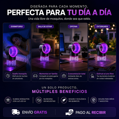 🦟 ¡Despídete de los mosquitos para siempre con la Lámpara Mata Mosquitos UV! ✨