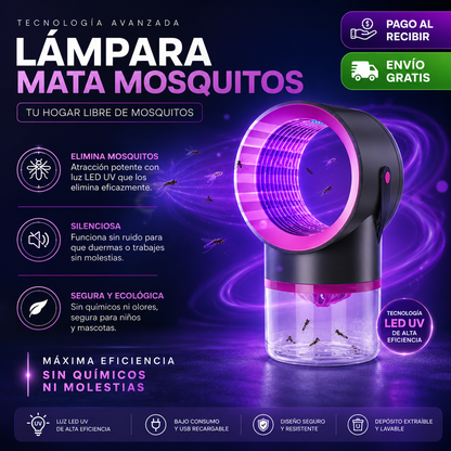 🦟 ¡Despídete de los mosquitos para siempre con la Lámpara Mata Mosquitos UV! ✨