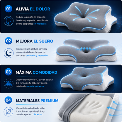 💤🔥 Almohada Cervical Viscoelástica — El descanso premium que tu cuello estaba esperando 😍🛌