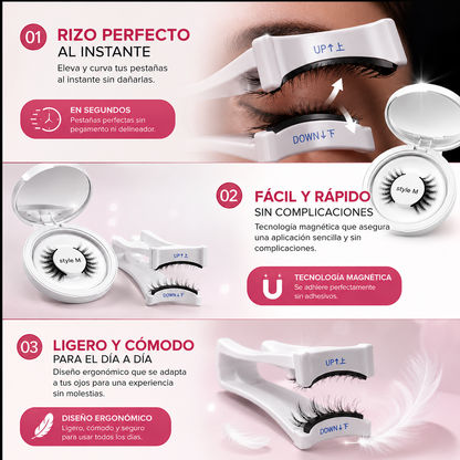 ✨ ¡Transforma tu mirada en segundos! Pestañas magnéticas reutilizables con aplicador 💖