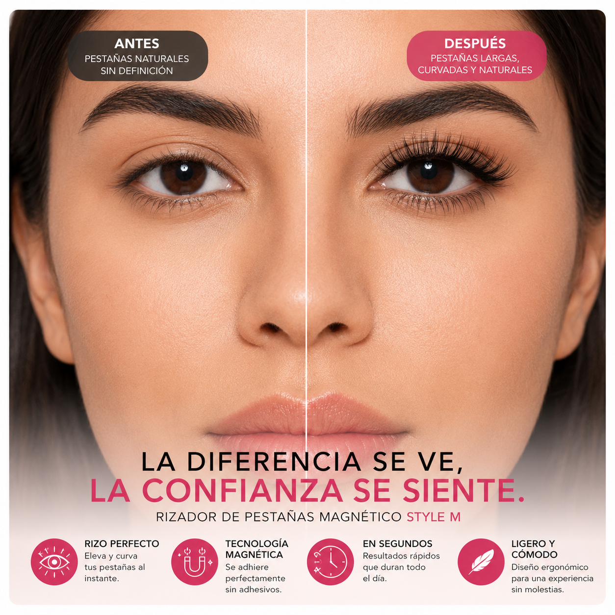 ✨ ¡Transforma tu mirada en segundos! Pestañas magnéticas reutilizables con aplicador 💖