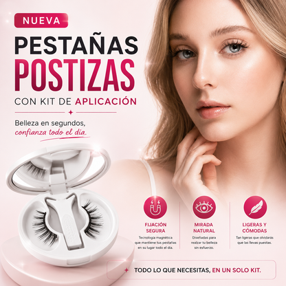 ✨ ¡Transforma tu mirada en segundos! Pestañas magnéticas reutilizables con aplicador 💖