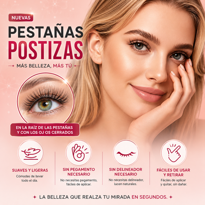 ✨ ¡Transforma tu mirada en segundos! Pestañas magnéticas reutilizables con aplicador 💖