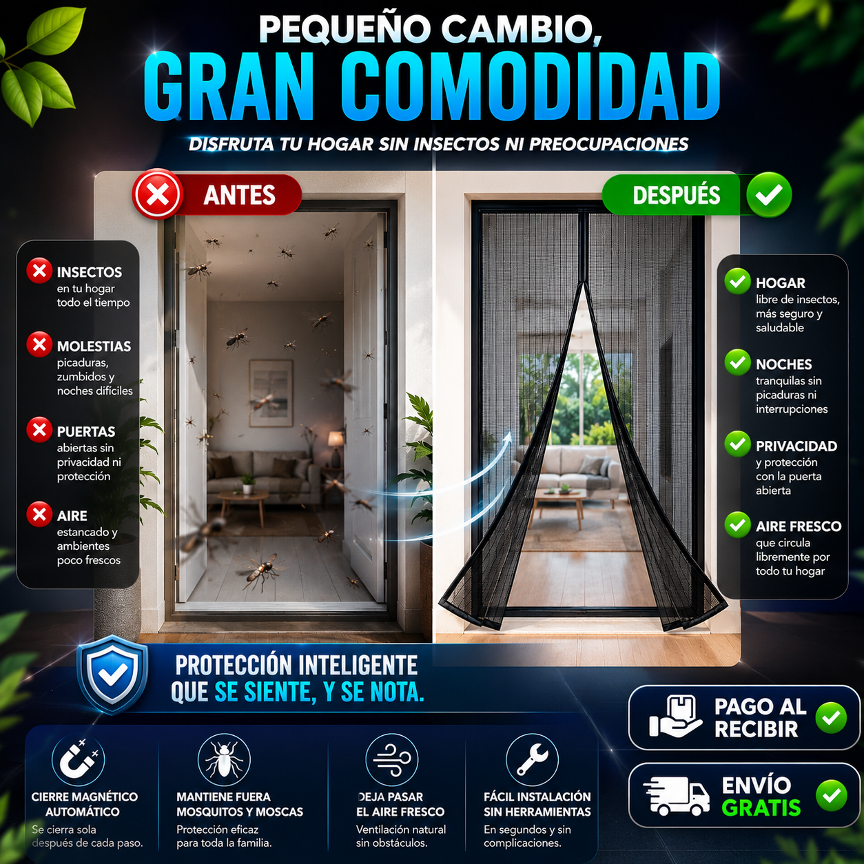 Cortina Magnética Antimosquitos - 🚨 ¡ÚLTIMAS UNIDADES DISPONIBLES! PROTEGE TU HOGAR SIN RENUNCIAR AL AIRE FRESCO 🚨