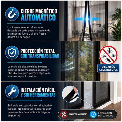 Cortina Magnética Antimosquitos - 🚨 ¡ÚLTIMAS UNIDADES DISPONIBLES! PROTEGE TU HOGAR SIN RENUNCIAR AL AIRE FRESCO 🚨