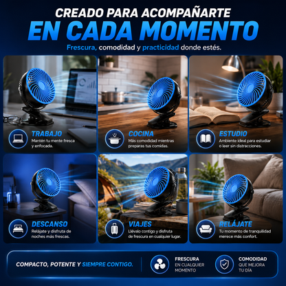 🚨 ¡NO DEJES QUE EL CALOR ARRUINE TU DÍA! Consigue ahora tu Ventilador Portátil GO FAN y disfruta frescura instantánea donde estés ❄️