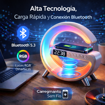 🔊 Mini altavoz Bluetooth 3 en 1 + cargador inalámbrico + lámpara LED 🔥