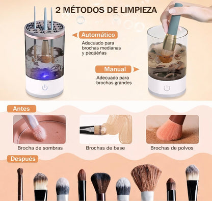 ✨ Limpiador de Brochas de Maquillaje – Limpias y secas en segundos 💧⚡