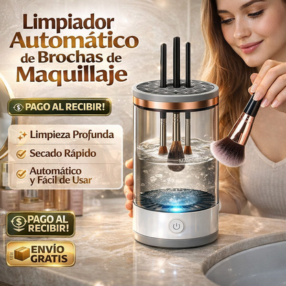 ✨ Limpiador de Brochas de Maquillaje – Limpias y secas en segundos 💧⚡