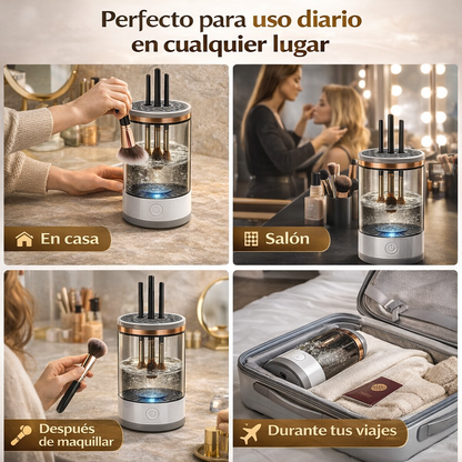 ✨ Limpiador de Brochas de Maquillaje – Limpias y secas en segundos 💧⚡