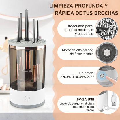 ✨ Limpiador de Brochas de Maquillaje – Limpias y secas en segundos 💧⚡